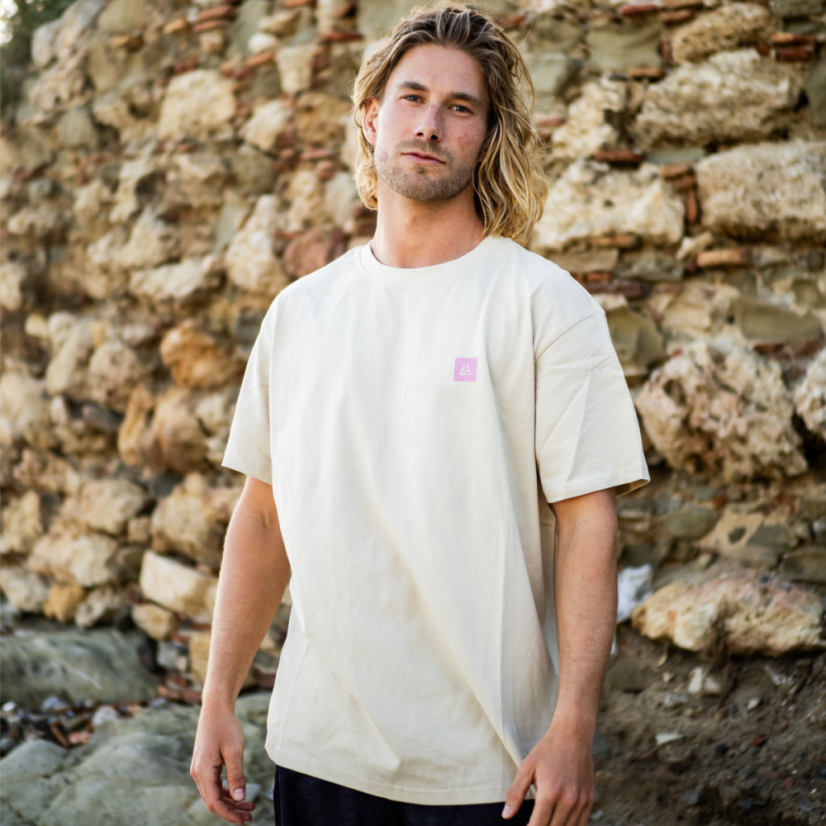 Harlem T-Shirt Oversized — tričko volného střihu - Barva: Písková, Velikost: M